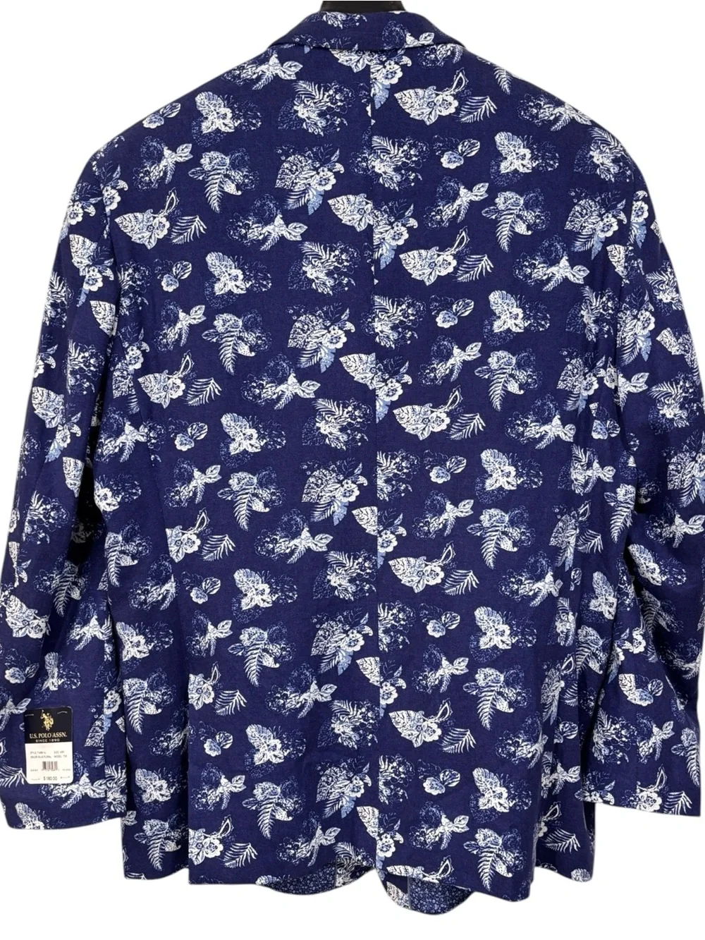 US Polo Assn NWT Blue Floral Suit Jacket Blazer Sport Coat Size 48R Men’s